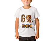 6th Birthday Custom TShirt For Toddler Boys with Baby Lion Cub Design