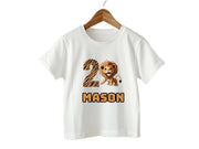 Custom Name 2nd Birthday Boy Shirt Gift For Toddler Kids with baby Lion Design