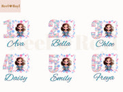 Custom Birthday Little Mermaid Girl Birthdaynumbers