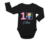 a black bodysuit with the number one on it