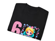 a black t - shirt with a picture of a girl's face on it