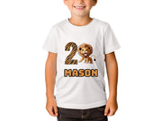 Custom Name 2nd Birthday Boy Shirt Gift For Toddler Kids with baby Lion Design