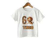 6th Birthday Custom TShirt For Toddler Boys with Baby Lion Cub Design