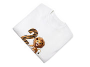 a white t - shirt with a cartoon lion on it