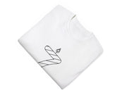 a white t - shirt with a drawing of a snake on it