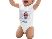 Custom Your Name 1st Birthday Little Mermaid Girl Baby Bodysuit Gift