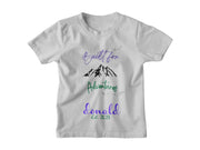 a white t - shirt with the words built for adventure written on it