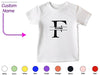 a t - shirt with the letter f on it