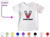 a t - shirt with a v is for violet on it