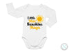 a white bodysuit with the words little miss sunshine mayo on it