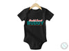 a black onesuit with the words buddy on it