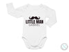 a baby bodysuit with a mustache on it