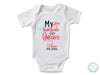 a baby bodysuit with the words, my heartbeat is on cheeses