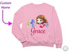 a pink sweatshirt with a girl&#39;s name on it