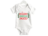 a white bodysuit with the words holiday hugs in jacksonville printed on it