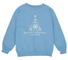 a blue christmas sweater with a snowflake tree on it