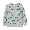 SkipStars Green Dinosaur Patterned Sweat Shirt,Gray