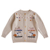 SkipStars Embroidered Patch Cotton Blend Cardigan