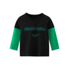 SkipStars Rainstorm' Double Layer Boys Tee Shirt,Black and Green