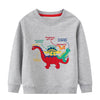 SkipStars Full Sleeve Cute Dino Theme Boys Sweatshirt, Grey