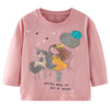 SkipStars Full Sleeve Unicorn's Girl & Baloons Theme Girls T-Shirt, Pink