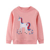 SkipStars white Unicorn Round Neck Sweat Shirt ,Pink