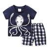 SHORT SLEEVE OCTOPUS PRINTED GRAPHIC TEE AND SHORTS - SkipStars