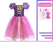 Princess Rapunzel Inspired Short Sleeve Dress for Girls