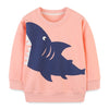 Long-Sleeve Shark Pattern girls sweatshirt