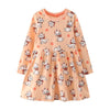 Long Sleeve Cute Cat Theme Girls Dress