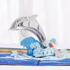 Personalized Dolphin Pop-up Greeting Card - Handmade 3D design for Happy Birthday, Congratulations, thinking of you,  thank you messages