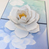 Personalized 3D White Snow Lotus Pop-Up Greeting Card - Perfect for Thinking of You, Congratulating, Birthdays, & Saying Thank You!